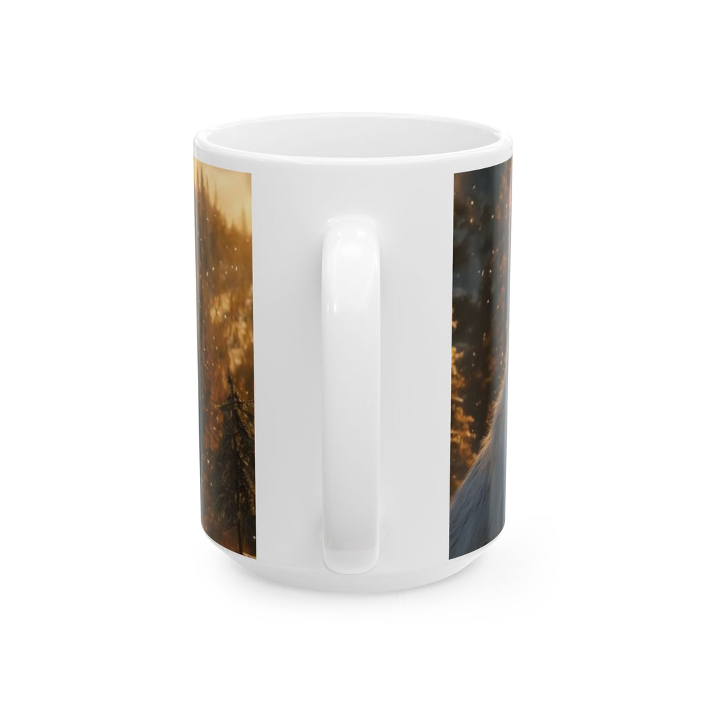 Wolf Portrait Ceramic Mug – Realistic Woodland Animal Coffee Cup (11oz, 15oz)