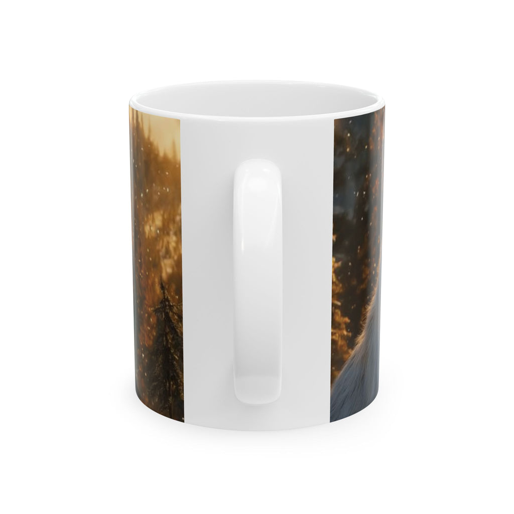 Wolf Portrait Ceramic Mug – Realistic Woodland Animal Coffee Cup (11oz, 15oz)