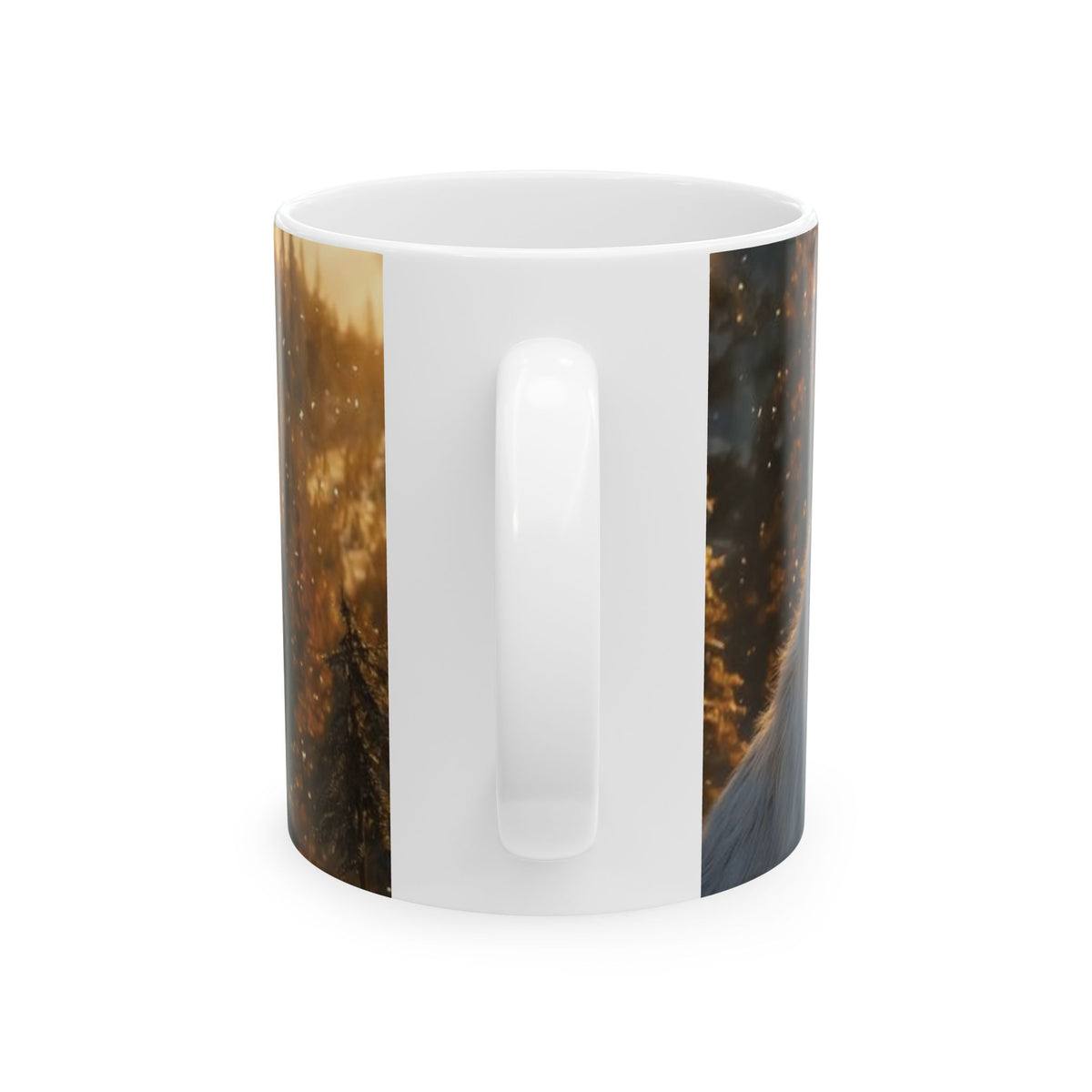 Wolf Portrait Ceramic Mug – Realistic Woodland Animal Coffee Cup (11oz, 15oz)