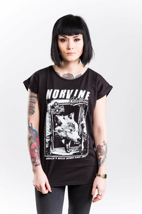 WOLF Women's Rolled Sleeve Tunic T-Shirt